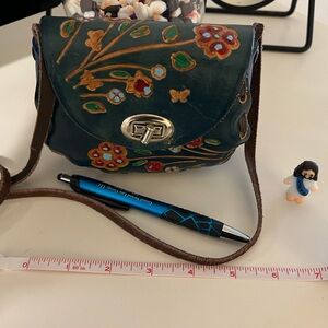 MINI Hand Tooled Leather Crossbody Bag